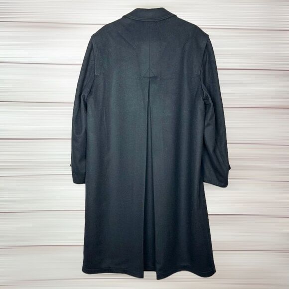 Steinbock Austria Black Hunting Loden Overcoat Wool Blend Long Lined Coat US 38 - Picture 9 of 15